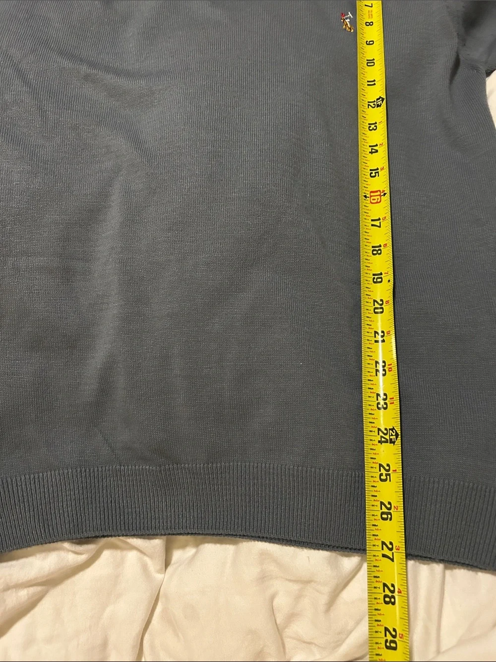 Polo Ralph Lauren Men’s V-Neck Sweater with Suede Elbow Patches